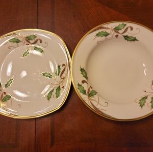 Lenox Holiday Nouveau salad plate and soup bowl